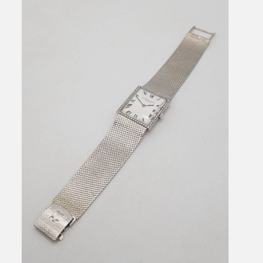 MINT VINTAGE AUDEMARS PIQUET FACTORY DIAMOND LADIES WATCH 18K WHITE GOLD - Picture 5 of 8